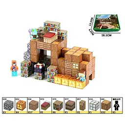 Конструктор магнітний Minecraft, LZCK079, 68 елементів, фігурки героїв