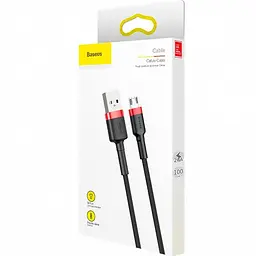 Кабель Baseus Cafule Cable USB to MicroUSB 2.4A 1m CAMKLF-B91 Black-Red - мініатюра 2