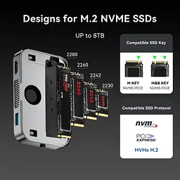 Магнітна док-станція ACASIS EC-1401 6-в-1 з корпусом для SSD, 10 Гбіт/с та зарядкою 100 Вт (Сірий) - мініатюра 8