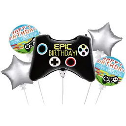 Набір фольгованих кульок "Джойстик Epic Birthday" 5 шт декоративні для свят