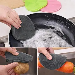 Губка мочалка прихватка для посуду силіконова Better Sponge 4 в 1 Сірий 88166 - мініатюра 2