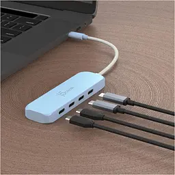 USB-Хаб j5create JCH345EC-N USB-C на 4 USB-С, блакитний (JCH345EC-N) - мініатюра 5