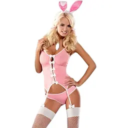 Еротичний костюм зайчика Obsessive Bunny suit 4 pcs costume pink L/XL