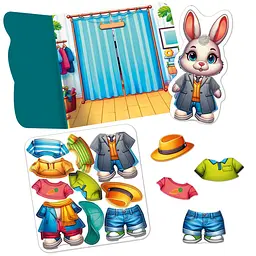 Гра розвиваюча з липучками "Зайчик" Vladi Toys VT1320-04, 10 елементів одягу - мініатюра 3
