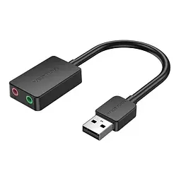 Звукова карта Vention USB AUX jack, 2*TRRS (Mic + Ear) 1м чорна (CDYBF)
