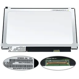 Матриця 15.6 NV156QUM-N43 3840х2160, 40pineDP, IPS, 300cd/m2, кольоропередача: 100%RGB, LED, SLIM горизонтальні вушки, матова, роз'єм праворуч знизу для ноутбука