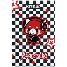 Блокнот Kite Aggretsuko А6, тверда обкладинка, 80 аркушів, клітинка (AR25-199)
