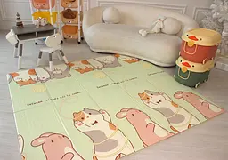 Розвиваючий двосторонній складний килимок Poppet Грайливі кошенята та Класики 200х180x1 см (PP041-200) - мініатюра 6