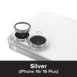 Захисне скло камери iPhone 16 /16 Plus Camera Armor Pro Sapphire Lens Protector, Silver, X-One