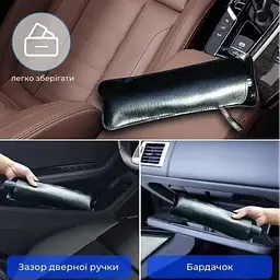 Автомобільна сонцезахисна парасолька для лобового скла SlaviKo, 140×78 см, сріблясто-чорна, з чохлом - мініатюра 8