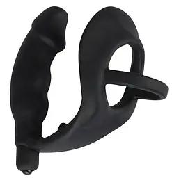 Ерекційне кільце з анальною пробкою Orion Black Velvets Ring Vibro Plug - мініатюра 2