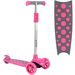 Самокат дитячий Best Scooter 63-80х11.5х30 см Сіро-рожевий 000254945