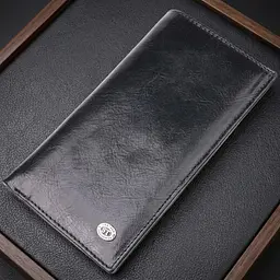 Вертикальний гаманець для чоловіків із натуральної шкіри ST Leather 19420 чорний - мініатюра 1
