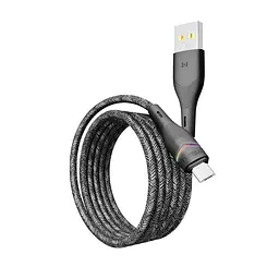 Кабель для заряджання та обміну даними USB Yoki YK-RG24 RGB Series USB/MicroUSB 60W 3A/20V 1.2 м Чорний - мініатюра 5