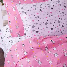 Комплект постільної білизни MirSon Kids Time 17-0528 Bunnies pink дитячий - мініатюра 4