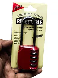 Замок JGG Jain 4 цифра RED Long Hook Padlock/Combination Lock (RED) - мініатюра 4