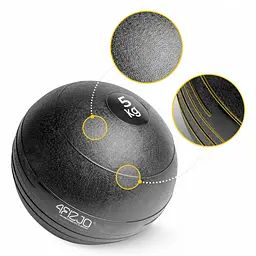 Слембол (медичний м'яч) для кросфіту 4FIZJO Slam Ball 5 кг Black (P-5907739315427) - мініатюра 3