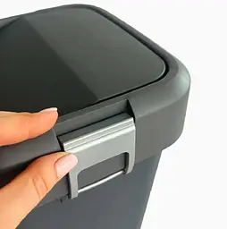 Відро для сміття Motek на 8 л з поворотною кришкою 22.5х22.5х30 см Антрацит (COB-410) - мініатюра 6