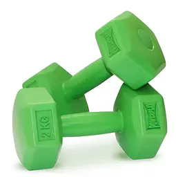 Гантелі композитні PowerPlay 4124 Hercules 2*2 кг Зелені 2 шт (PP_4124_2kg_2in)