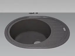 Кухонна мийка Adamant OVUM графіт 615x495x200 мм, з крилом 61,5 см - мініатюра 3