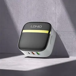 Зарядний пристрій Ldnio A3513Q 2 USB/ Type-C QC PD 33W чорний + кабель USB to Type-C - мініатюра 4