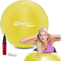 Фітбол Hop-Sport 45см жовтий + насос 2020 - мініатюра 6