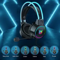Ігрові дротові навушники Onikuma B19 з RGB-підсвічуванням, 50-мм динаміками, активним шумоподавленням та поворотним мікрофоном 360° чорний - мініатюра 6
