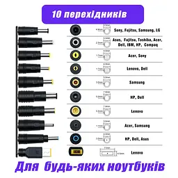 Кабель для заряджання Ноутбука від Повербанка USB type C DC 65W з Набіром перехідників Провід для Ноутбука Шнур - мініатюра 3