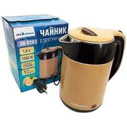 Електрочайник Sea Breeze SB-0203 1.8 л -1500 Вт Бежевий - мініатюра 5