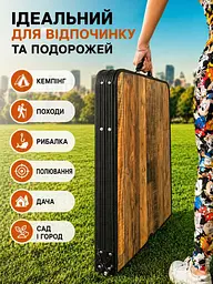Складаний туристичний стіл з 4 стільцями 120x60 см з регулюванням висоти, коричневий (49675847) - мініатюра 8