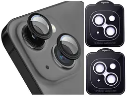 Захисне скло DK для Apple iPhone 13 на камеру Lens Metal Ring Eagle Eye 015731 black 2 шт. - мініатюра 2