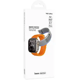 Смарт-годинник Hoco Y42 Ultra Smart sports watch (call version) Titanium gold - мініатюра 2