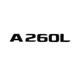 Емблема напис A260L для Mercedes-Benz A-Class чорна глянцева 180х23 мм пластик (на скотчі)