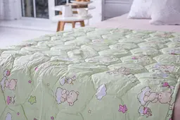 Ковдра дитяча Ecotton 110х140 см антиалергенна стьобана з бязі салатова 10-0214 green (19867) - мініатюра 3