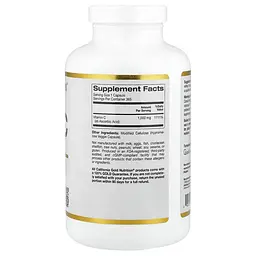 Вітамін С Vitamin C 1,000 mg 365 рослинних капсул California Gold Nutrition vit0006275 - мініатюра 2