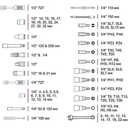 Набір інструментів Intertool ET-6082SP 82 шт. [98826] - мініатюра 10