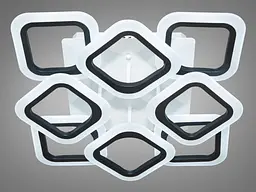 Люстра стельова LED Diasha AS8060/4+4BK, 80W, чорний акрил, діаметр 47 см, димер, сучасний стиль - мініатюра 2