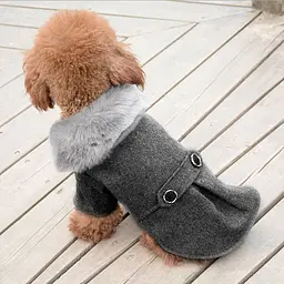 Пальто з хутряним коміром для собак Derby Grey, XL