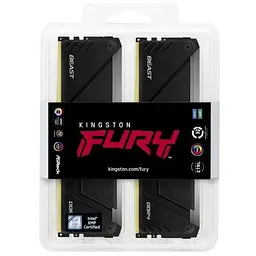 Модуль пам'яті для комп'ютера DDR4 32GB (2x16GB) 3200 MHz Beast RGB Black Kingston Fury (ex.HyperX) (KF432C16BB12AK2/32WP) - мініатюра 5