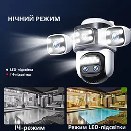 Вулична WiFi IPкамера  CS621-10K  20Мп  біло-чорна 4 об'єктиви поворотні Зум 10-х - мініатюра 4