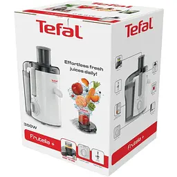 Соковитискач Tefal Frutelia+ відцентрований 350 Вт чаша 0.95 л жмих 0.5 л пластик біло-сірий (ZE370138) - мініатюра 6