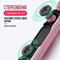 Бездротовий караоке-мікрофон Losso K6 Premium з вбудованим динаміком і Bluetooth Rose (18961) - мініатюра 3