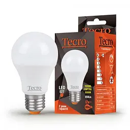 Світлодіодна лампа E27, 12 Вт, 3000K, A60, Tecro, 1050 Лм, 220V (TL-A60-12W-3K-E27)