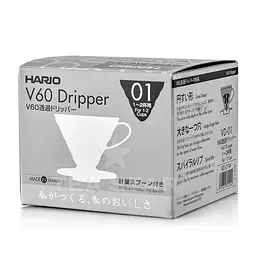 Пуровер пластиковий Hario V60 01 білий (VD-INT-01W) - мініатюра 3