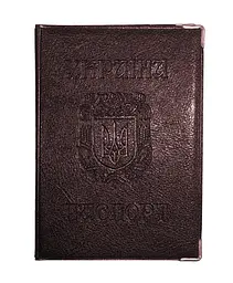 Обкладинка шкірозамінник на паспорт-книжку "Герб" 02-Ра Бордовий