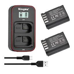 3-Pack KingMa Panasonic DMW-BLK22 (2 АКБ KingMa DMW-BLK22 та 1 ЗУ на дві батареї)