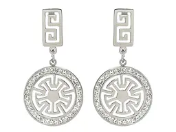 Сережки Xuping TTM Stainless Steel Родій пусети "Декоративні підвіски з цирконієм" (217648)