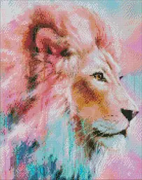 Алмазная мозаика/вышивка Розовый лев ©Ira Volkova 40*50 см Идейка AMO 7454