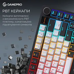 Клавіатура бездротова GamePro Asgard Valhalla Pro 75% Wireless/Bluetooth/USB White with display (MK160W-D-Pro) - мініатюра 9