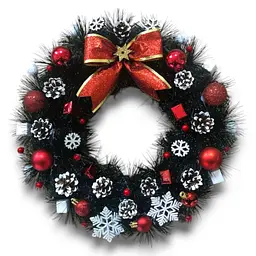 Новорічний вінок "Christmas" 40 см різдвяний декоративний на двері (HC03)